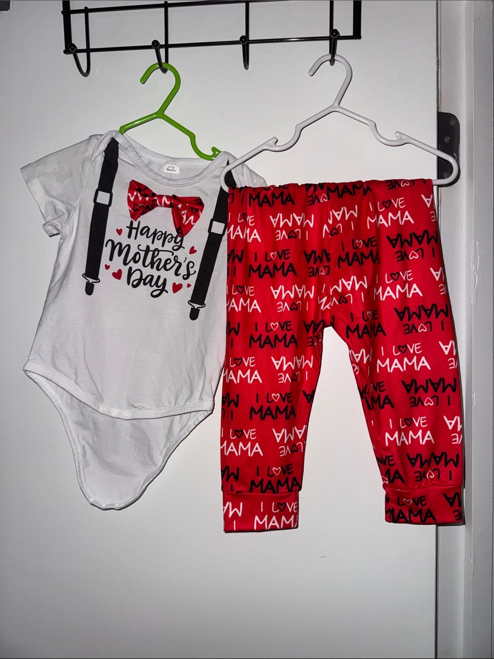 Mother's Day Red & White Kids Matching Set